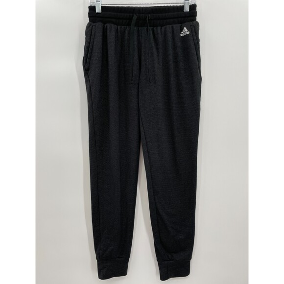 ADIDAS Black Gray Climawarm Joggers Sweatpants Size M - Picture 1 of 6